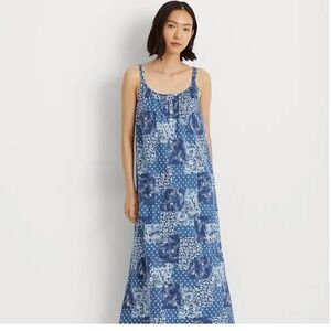 RALPH LAUREN Patchwork Sleeveless‎ Nightgown Dress